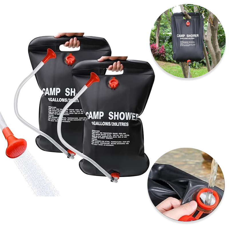 Water Bag Collapsible - Portable Camping Water Bag, Solar Heated
