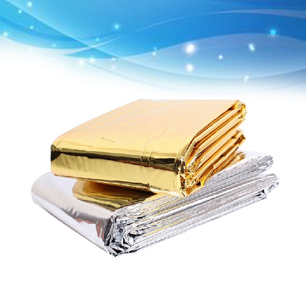 Survival Blanket Reflective - Emergency Blanket Silver Golden Double Color