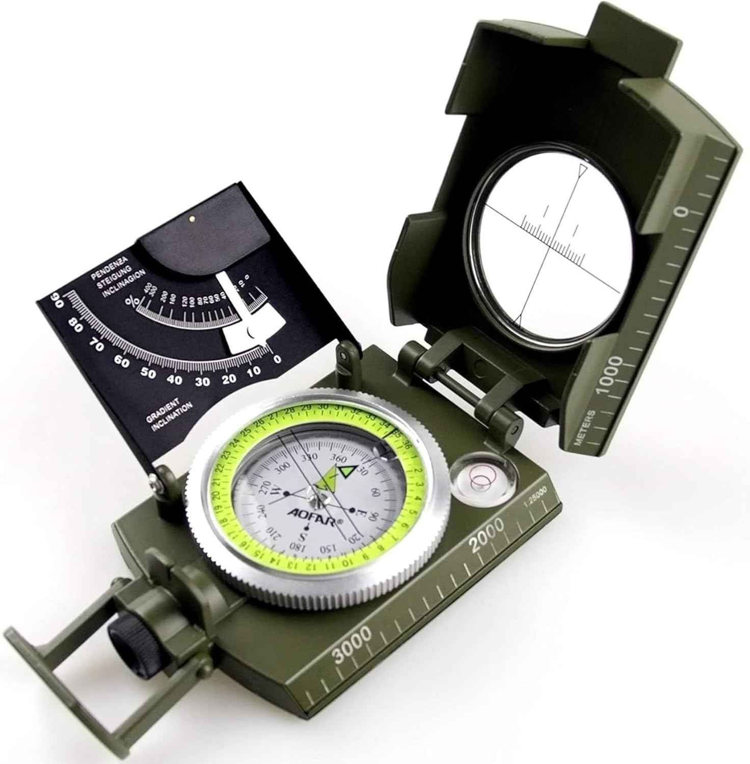 Compass Lensatic - Military Compass for Hiking, Lensatic Sighting
