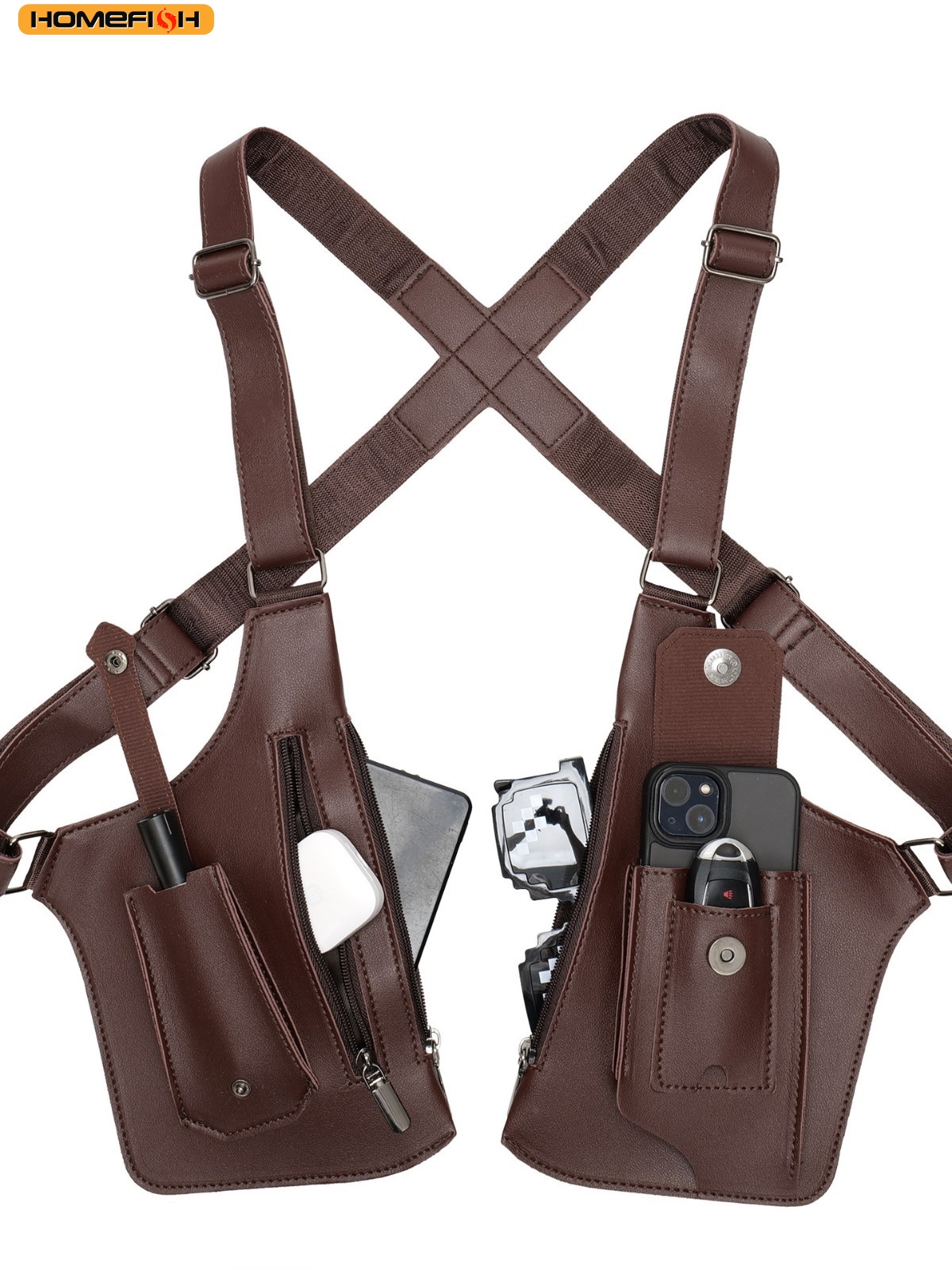 Fishing Kit Compact - HOMEFISH Double Shoulder Strap Tactical Fishing