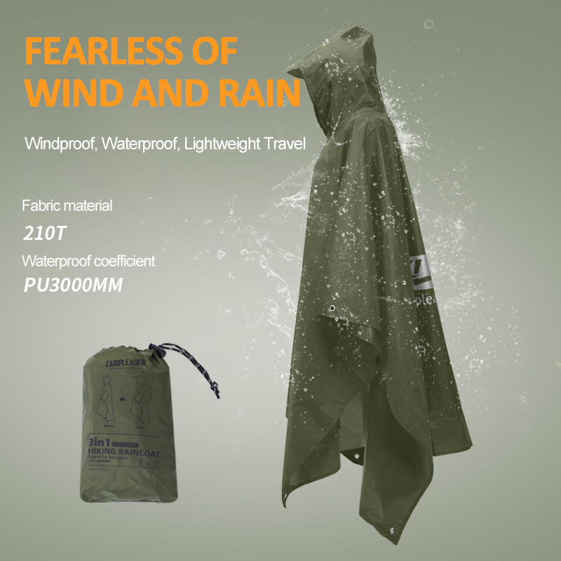 3 In 1 Outdoor Raincoat Hooded - Emergency Poncho Rain ulasan dan harga