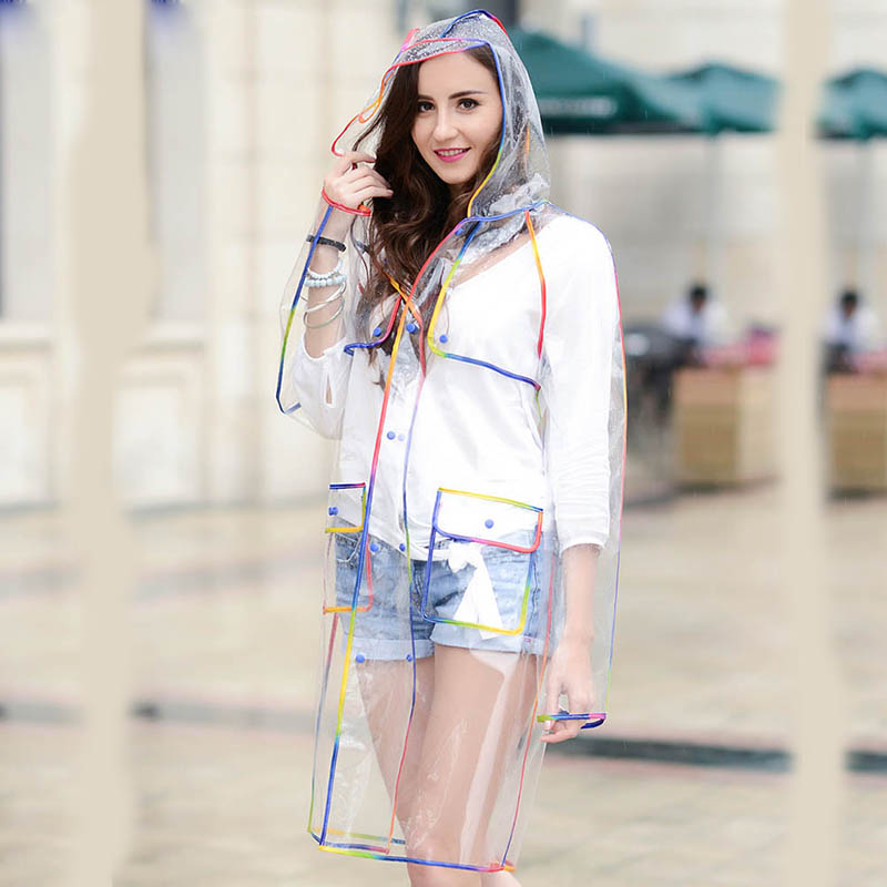 Colorful Rainbow Edge Transpar - Emergency Poncho Rain ulasan dan harga