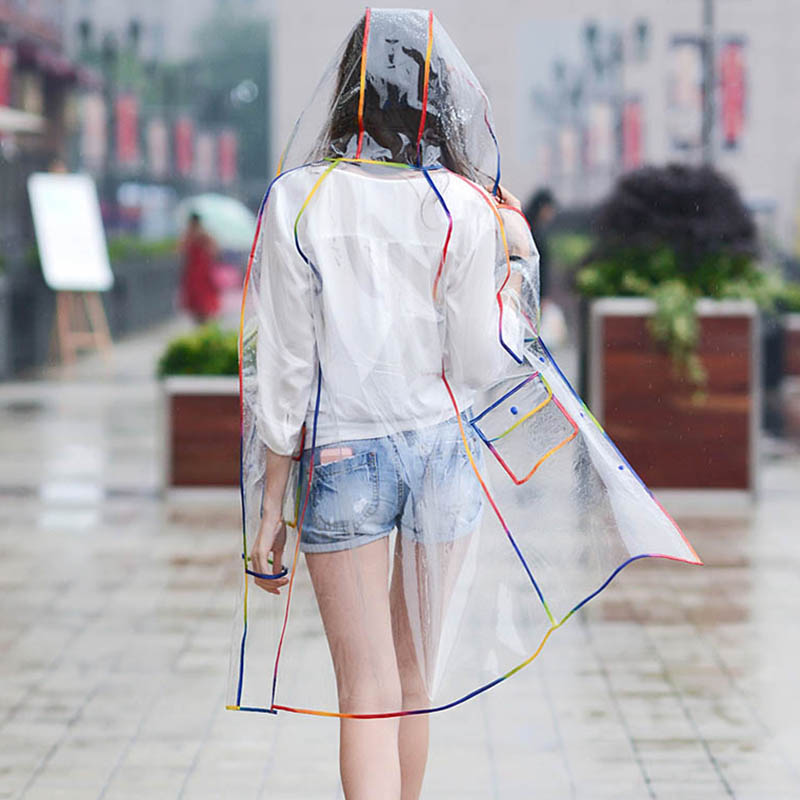 Colorful Rainbow Edge Transpar - Emergency Poncho Rain ulasan dan harga