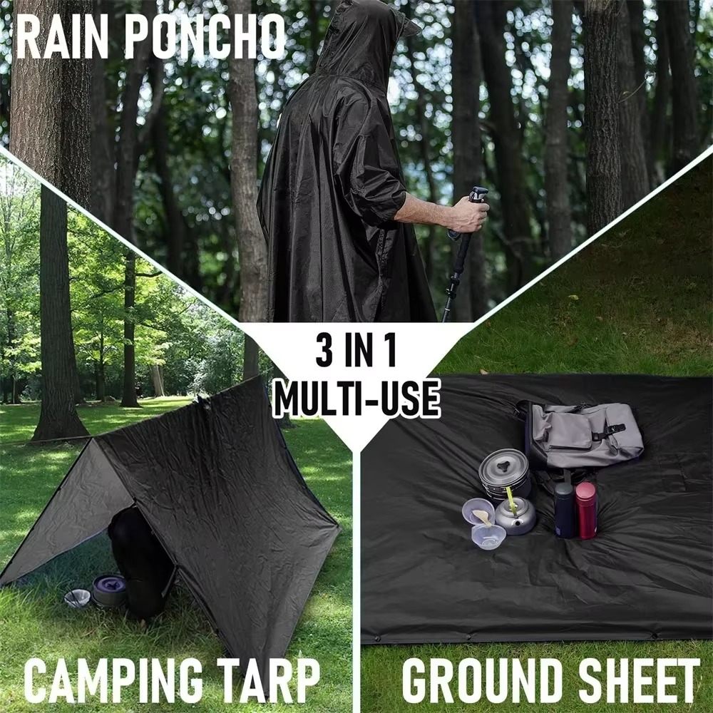 New 3 in 1 Outdoor Raincoat Ho - Emergency Poncho Rain ulasan dan harga
