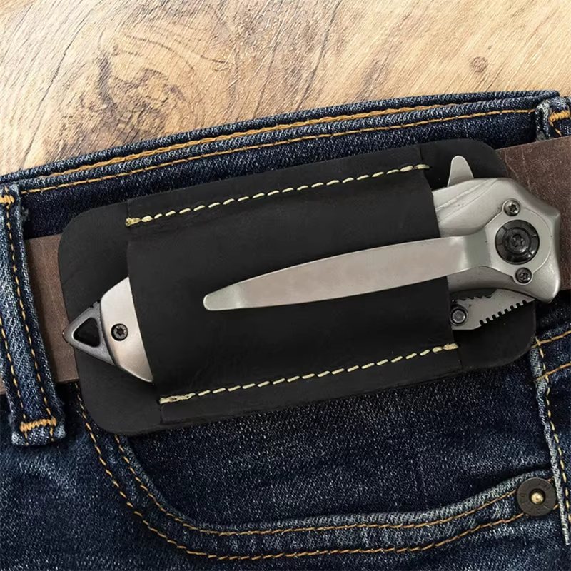 Genuine Leather EDC Folding Kn - Fire Starting Kit ulasan dan harga