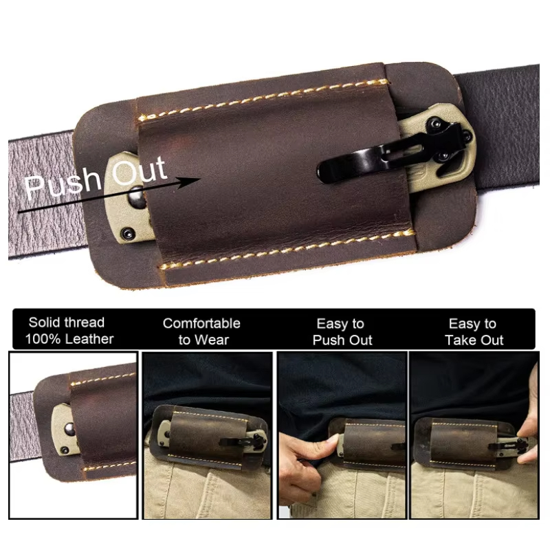 Genuine Leather EDC Folding Kn - Fire Starting Kit ulasan dan harga