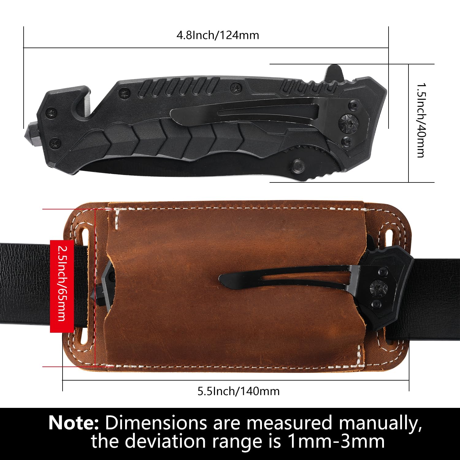 Genuine Leather EDC Folding Kn - Fire Starting Kit ulasan dan harga