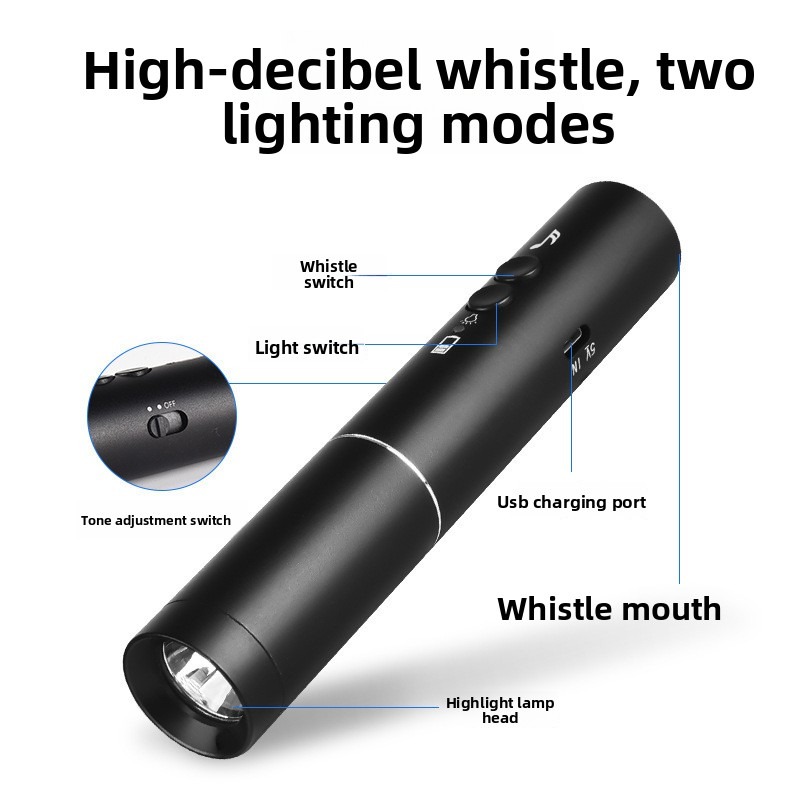 New LED Flashlight Electronic  - Emergency Whistle Loud ulasan dan harga