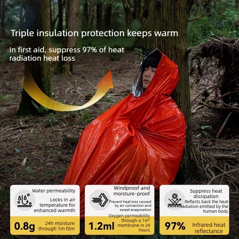 1-10PCS Compact Thermal Emerge - Survival Blanket Reflective ulasan dan harga