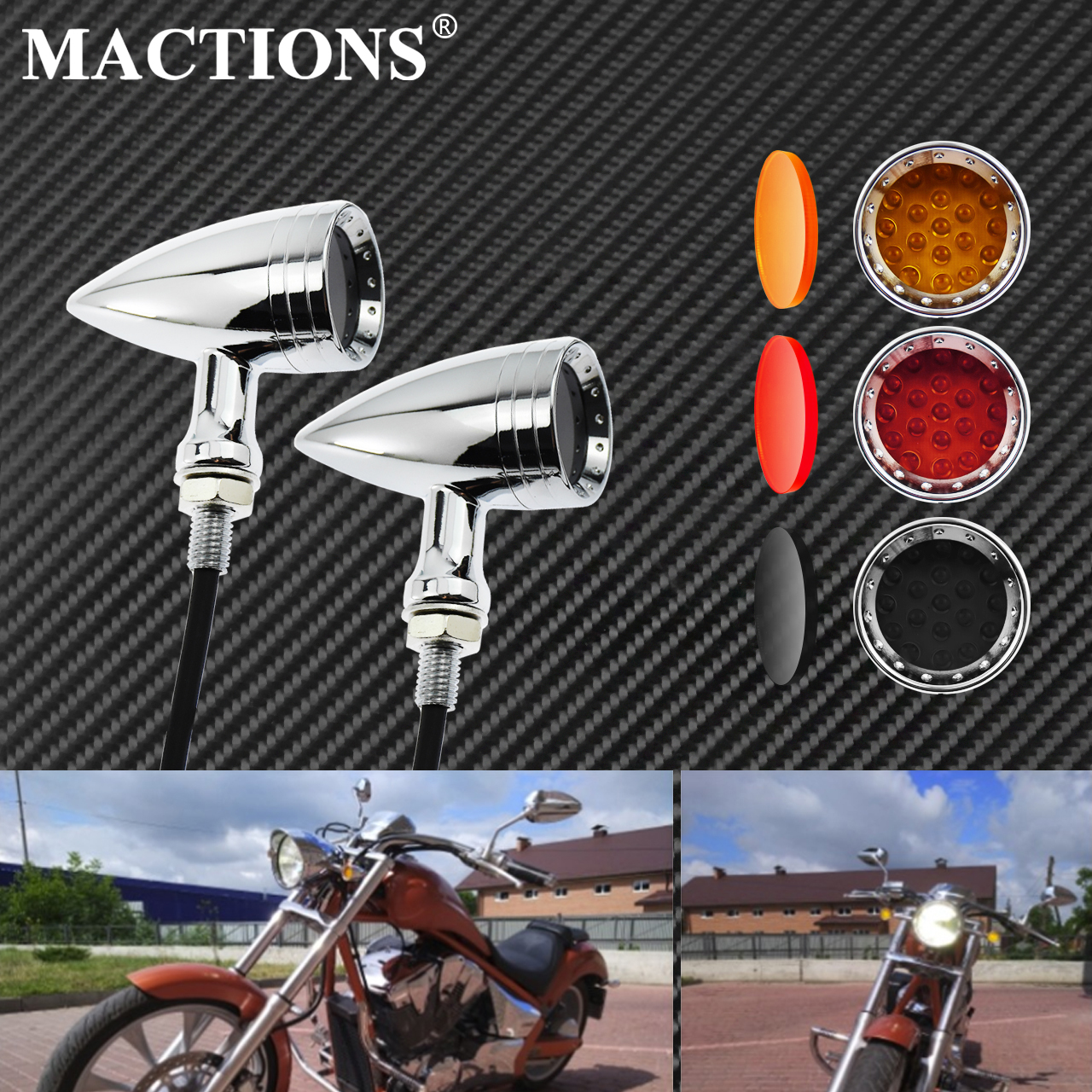 Motorcycle LED Turn Signal Bul - Signal Panel Orange ulasan dan harga