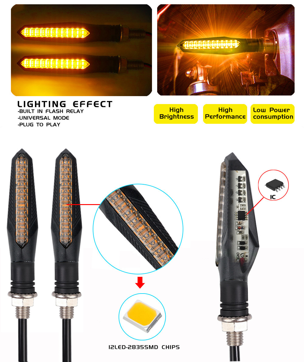 4PCS 12V Motorcycle LED Turn S - Sos Light Strobe ulasan dan harga