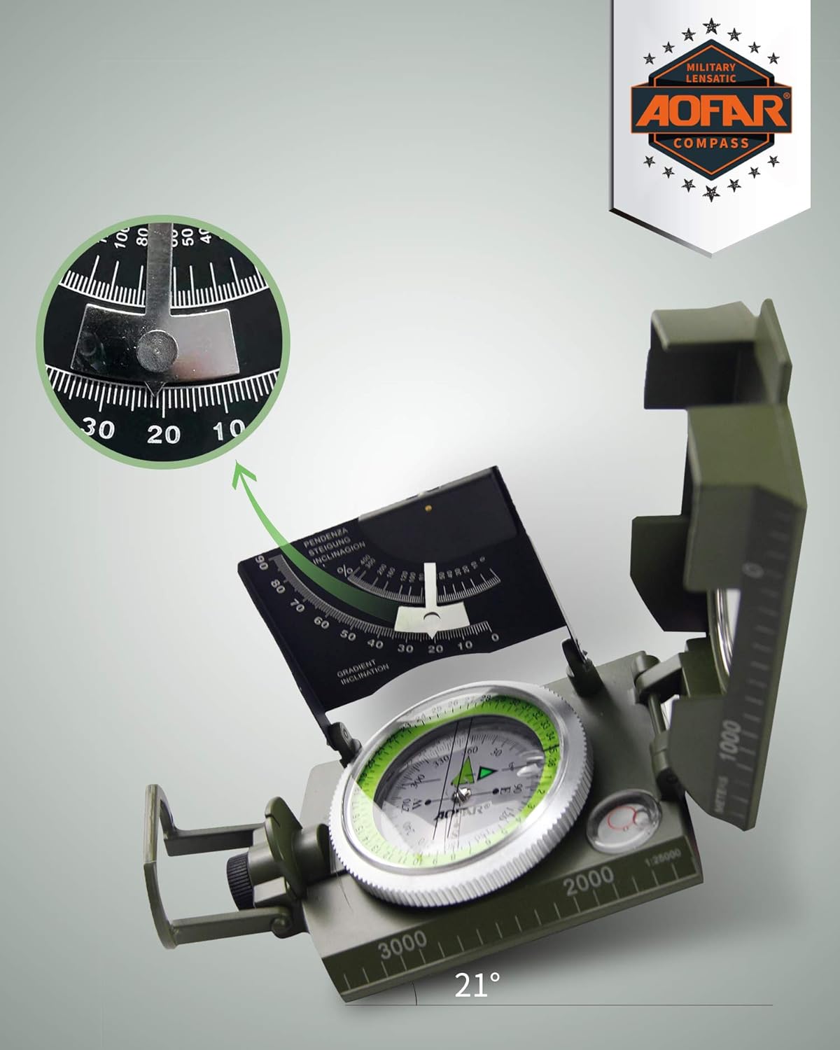 Military Compass for Hiking, L - Compass Lensatic ulasan dan harga