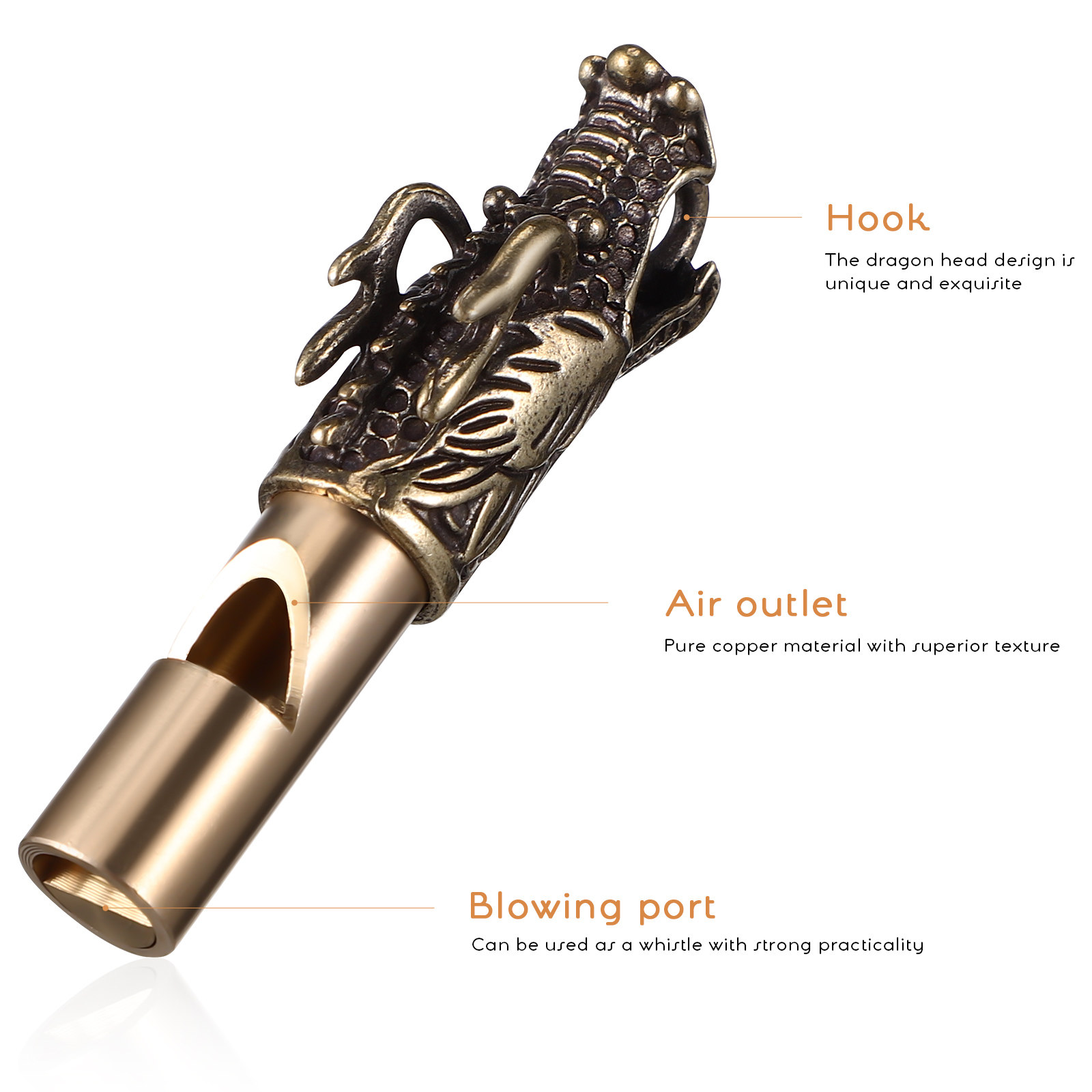 3Pcs Dragon Whistles Brass Vin - Emergency Whistle Loud ulasan dan harga