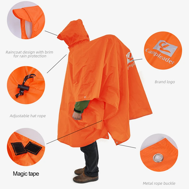 3 In 1 Outdoor Raincoat Hooded - Emergency Poncho Rain ulasan dan harga