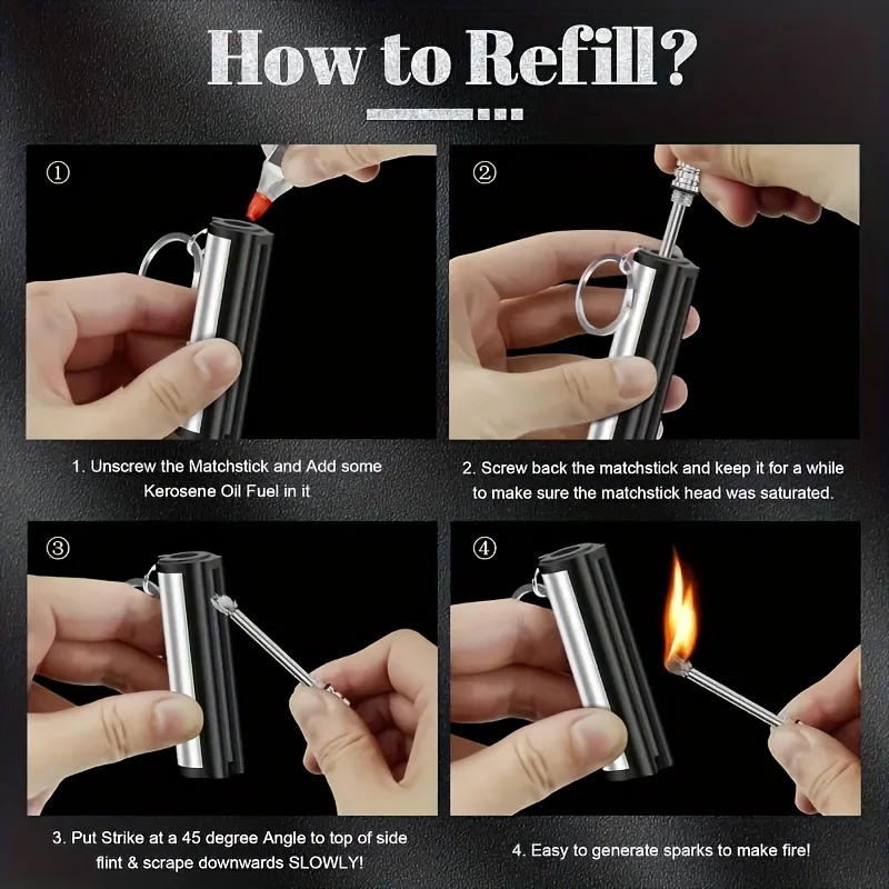 2026 Pack Match Lighter, Flint - Fire Starting Kit ulasan dan harga